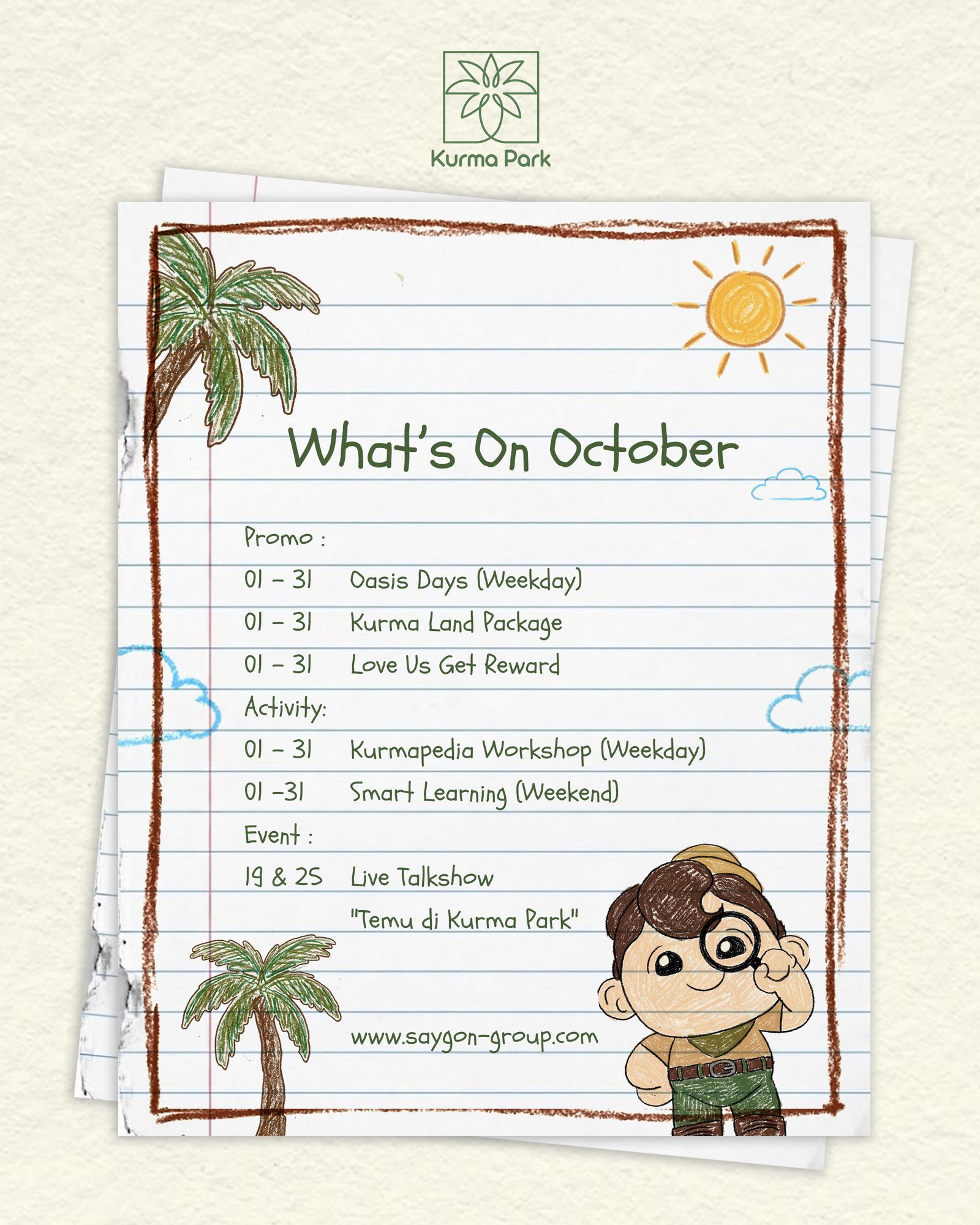 What's On Oktober Kurma Park